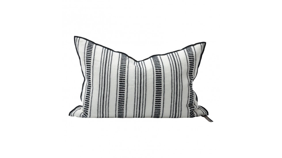 COUSSIN VICE VERSA | TOILE BRODEE CYCLADES 300 | 40cm x 60cm | RAYURE FINE | NOIRE