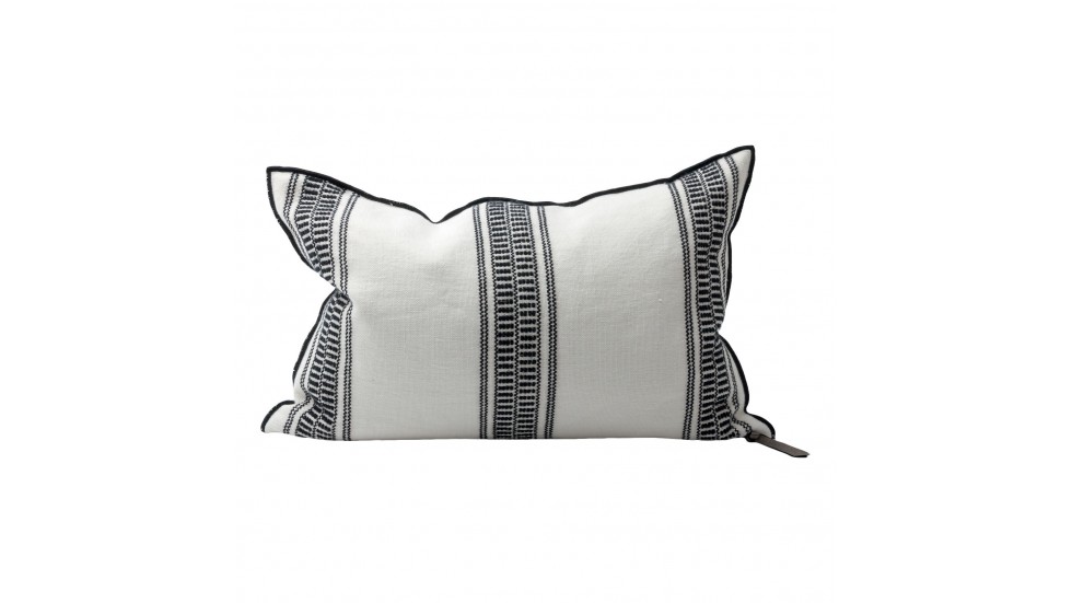 COUSSIN VICE VERSA | TOILE BRODEE CYCLADES 300 | 50cm x 70cm | RAYURE FINE | NOIRE