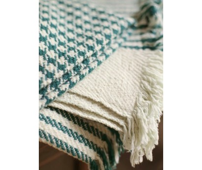PLAID PIED DE POULE| 140cm x 200cm | 100% KHADI COTON | CYPRES