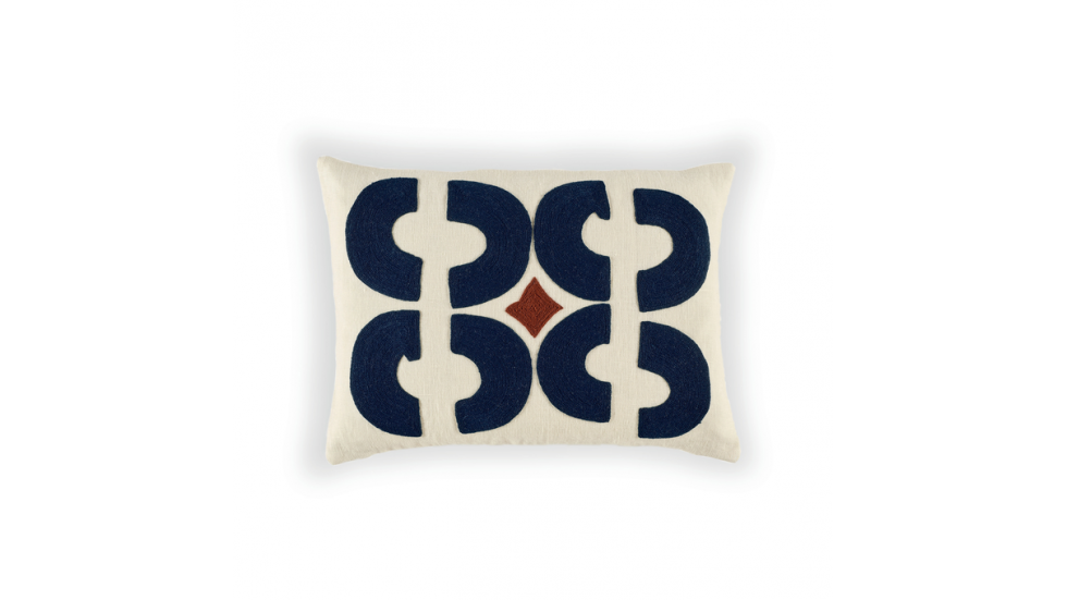 COUSSIN LIN BAHIA - INDIGO - 40x55CM