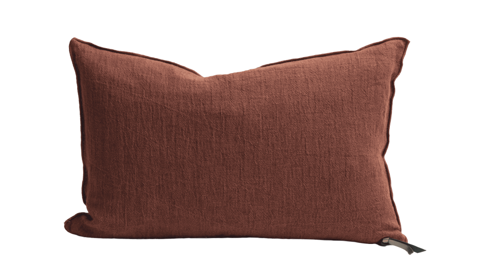 COUSSIN VICE VERSA CRÉPON DE LIN LAVÉ - ARGILE - 2 DIMENSIONS