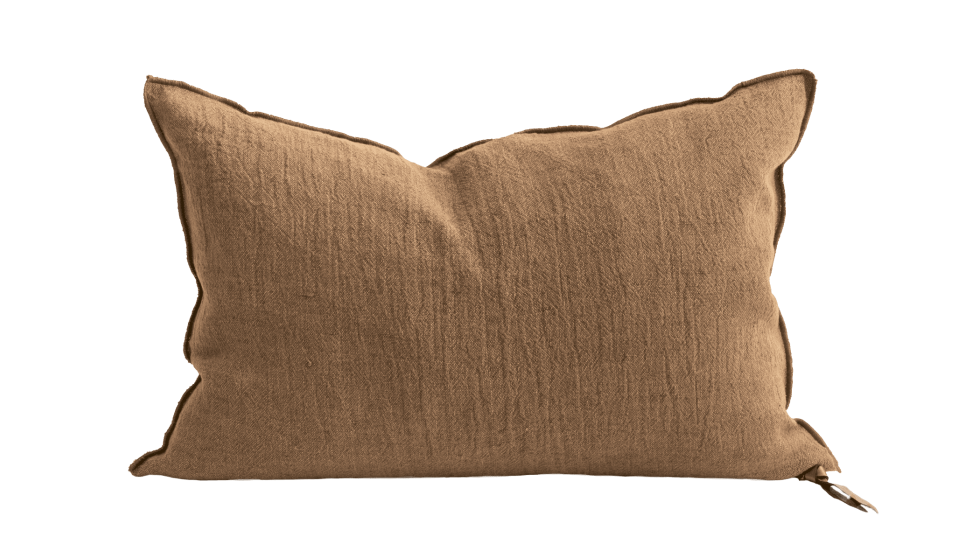 COUSSIN VICE VERSA CRÉPON DE LIN LAVÉ - TERRACOTTA - 2 DIMENSIONS