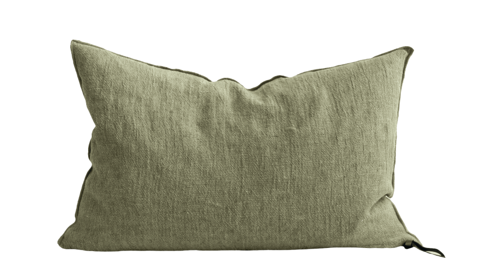 COUSSIN VICE VERSA CRÉPON DE LIN LAVÉ - AMANDE - 2 DIMENSIONS