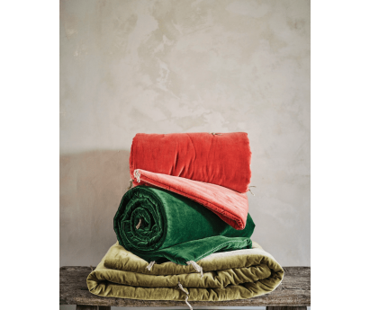 Sofa Cover en velours lavé Laurier, 85 x 185 cm, CARAVANE