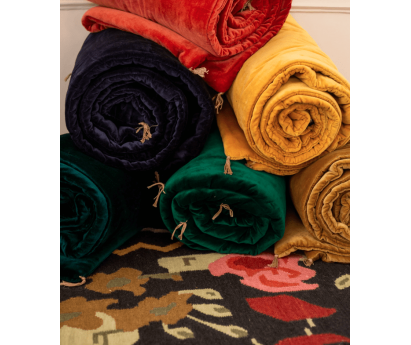 Sofa Cover en velours lavé Laurier, 85 x 185 cm, CARAVANE