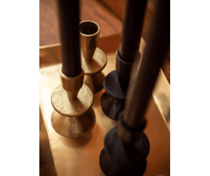 Bougeoir Mai en fer martelé, noir, CARAVANE