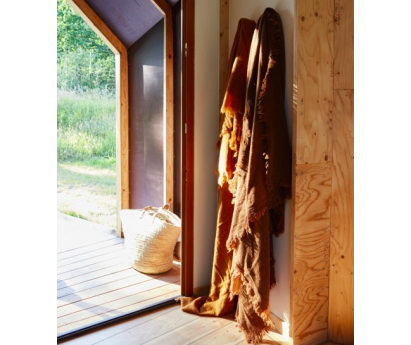 PLAID EN LAINE VIERGE LAVÉE - ÉCRU - 165x250cm