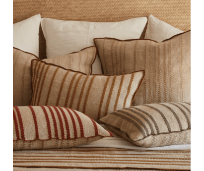 COUSSIN VICE VERSA TOILE DE MYRE BRODÉE - ÉCORCE - 2 DIMENSIONS