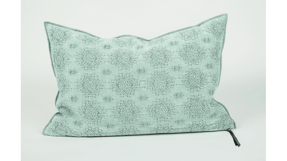 COUSSIN VICE VERSA JACQUARD STONE WASHED KILIM - AQUA - 2 DIMENSIONS