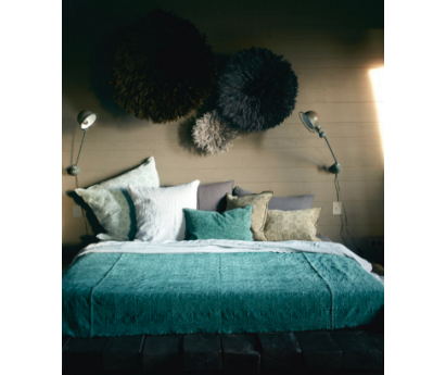 COUSSIN VICE VERSA JACQUARD STONE WASHED KILIM - CHARBON - 2 DIMENSIONS