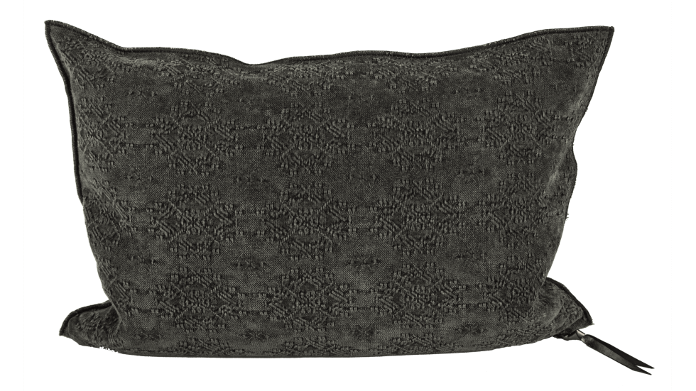 COUSSIN VICE VERSA JACQUARD STONE WASHED KILIM - CHARBON - 2 DIMENSIONS
