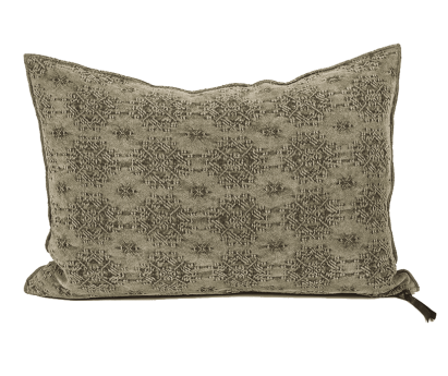 COUSSIN VICE VERSA JACQUARD STONE WASHED KILIM - KAKI - 2 DIMENSIONS