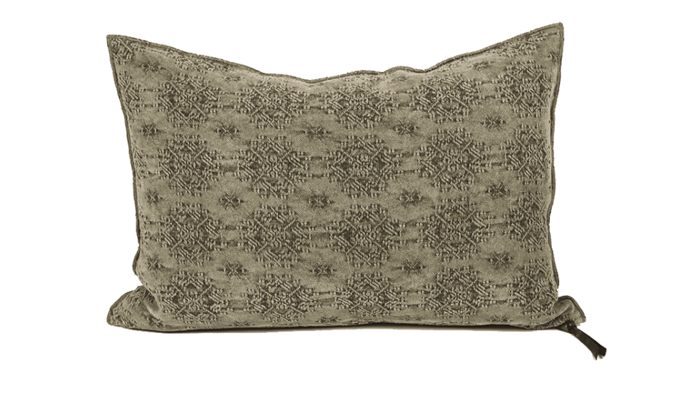 COUSSIN VICE VERSA JACQUARD STONE WASHED KILIM - KAKI - 2 DIMENSIONS