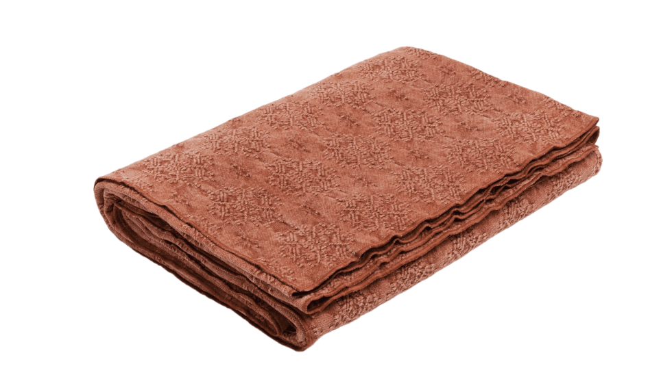 PLAID VICE VERSA JACQUARD STONE WASHED KILIM - ARGILE - 135x200cm