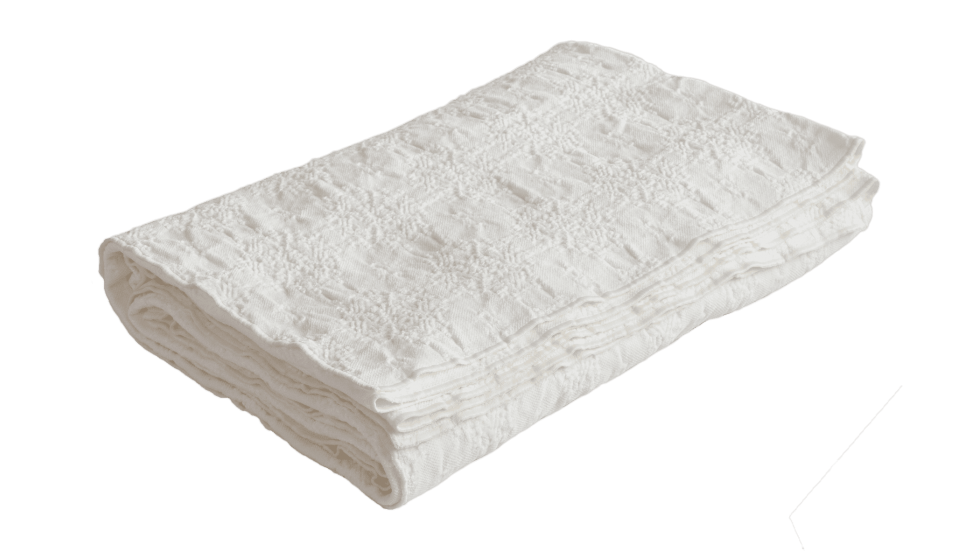 PLAID VICE VERSA JACQUARD STONE WASHED KILIM - BLANC - 135x200cm