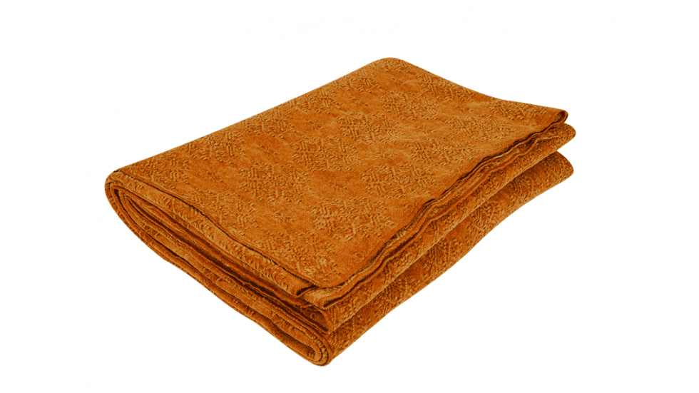 PLAID VICE VERSA JACQUARD STONE WASHED KILIM - AMBRE - 135x200cm