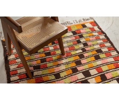 TAPIS TELOUET ANCIEN 100% LAINE - COLLECTION PARTICULIÈRE DE FRANÇOISE DORGET - 135x395cm