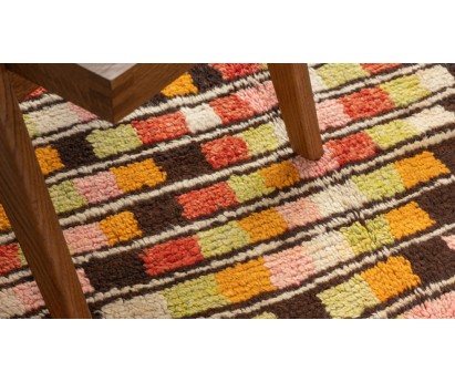 TAPIS TELOUET ANCIEN 100% LAINE - COLLECTION PARTICULIÈRE DE FRANÇOISE DORGET - 135x395cm