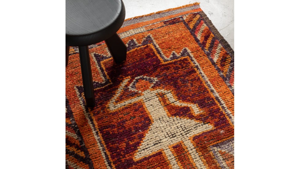 TAPIS HERKI 100% LAINE NOUÉ MAIN - 89x296cm TAPIS HERKI 100% LAINE NOUÉ MAIN - 89x296cm