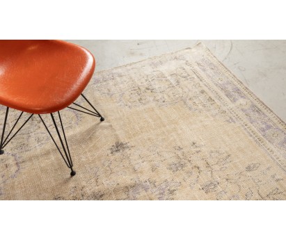 TAPIS VINTAGE ANCIEN BEIGE 100% LAINE - 194x290cm