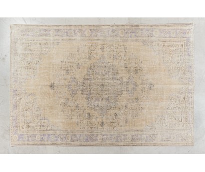 TAPIS VINTAGE ANCIEN BEIGE 100% LAINE - 194x290cm