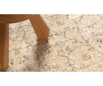 TAPIS VINTAGE ANCIEN BEIGE 100% LAINE - 161x265cm