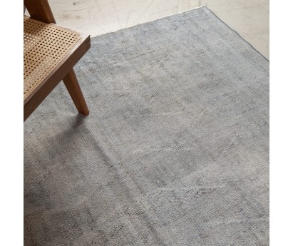 TAPIS VINTAGE ANCIEN GRIS 100% LAINE - 203x302cm