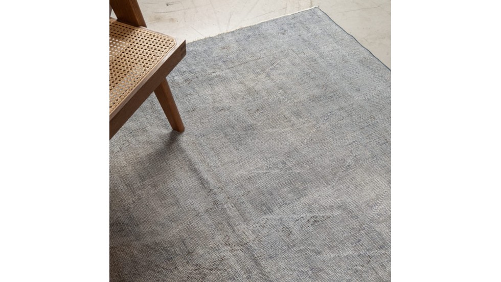 TAPIS VINTAGE ANCIEN GRIS 100% LAINE - 203x302cm