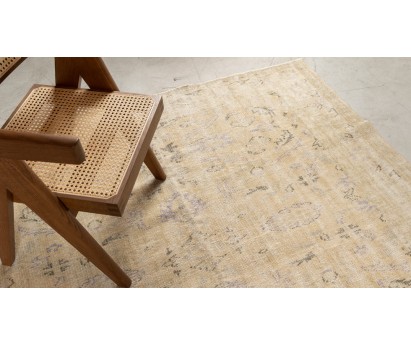 TAPIS VINTAGE ANCIEN BEIGE 100% LAINE - 193x310cm