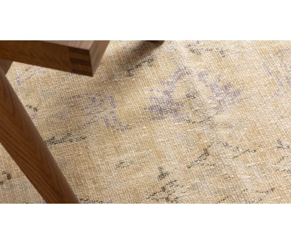 TAPIS VINTAGE ANCIEN BEIGE 100% LAINE - 193x310cm
