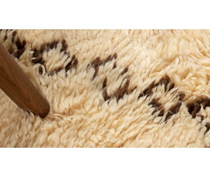 TAPIS BERBÈRE BENI OUARAIN ANCIEN 100% LAINE - BEIGE - 160x310cm