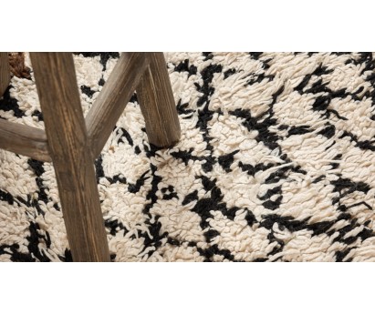 TAPIS BERBÈRE BENI OUARAIN ANCIEN 100% LAINE - ÉCRU - 175x390cm