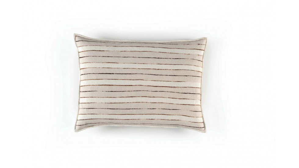 COUSSIN EN LIN SECRET STRIPE - GRÈS - 40cm x 55cm