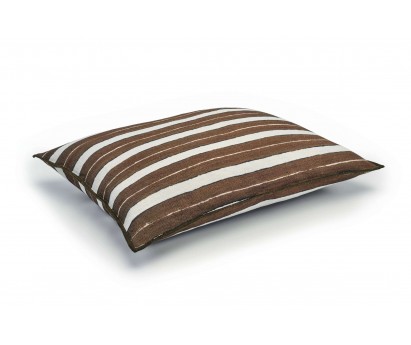 COUSSIN EN LIN SECRET STRIPE - KAKI - 40x55cm