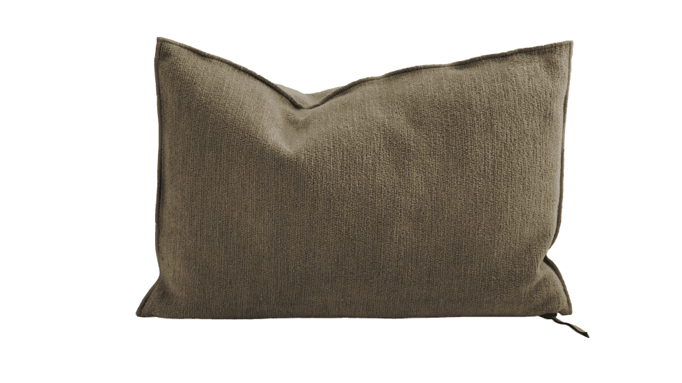 COUSSIN VICE VERSA TOILE TUFTÉE UPCYCLÉE - KAKI - 2 DIMENSIONS