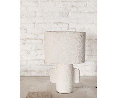 LAMPE DE TABLE L BLANC EARTH - PAPIER MÂCHÉ - 35x35x46cm