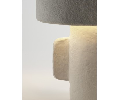 LAMPE DE TABLE L BLANC EARTH - PAPIER MÂCHÉ - 36x23x54cm