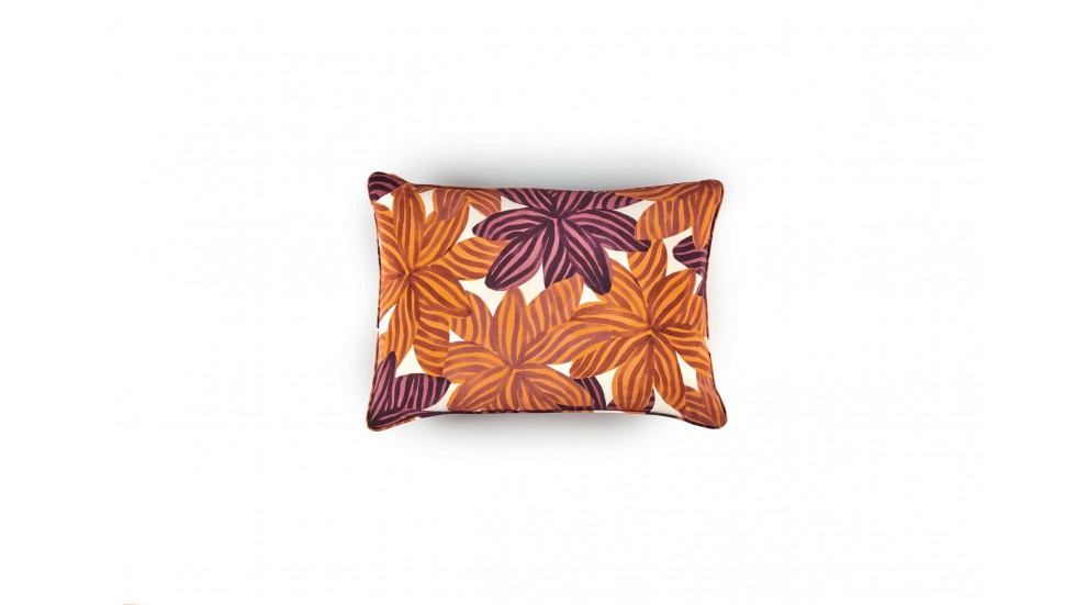 COUSSIN EN SOIE BEE FLOWER - CUMIN - 30x45cm