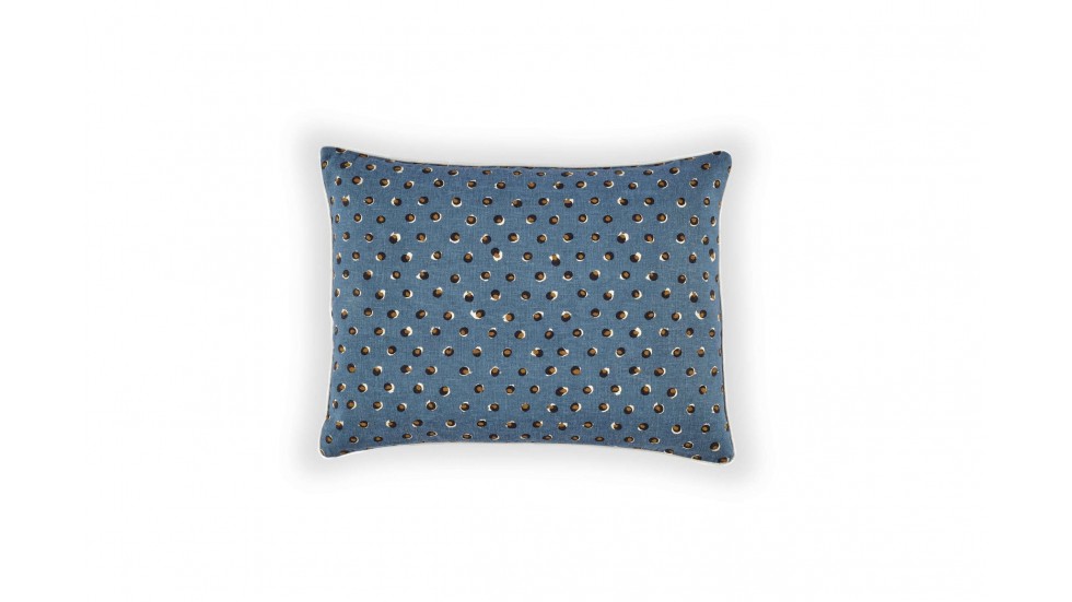 COUSSIN EN LIN BABYDOLL - SMOKE BLUE - 45x55cm