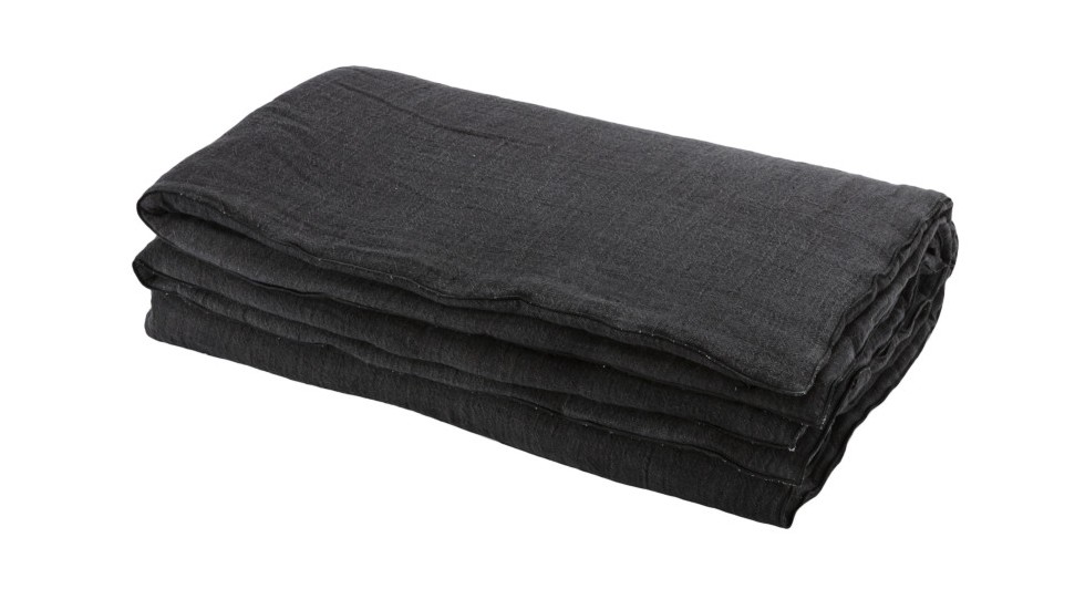 COUETTE COCOON VICE VERSA CRÉPON DE LIN LAVÉ - CHARBON - 150x200cm