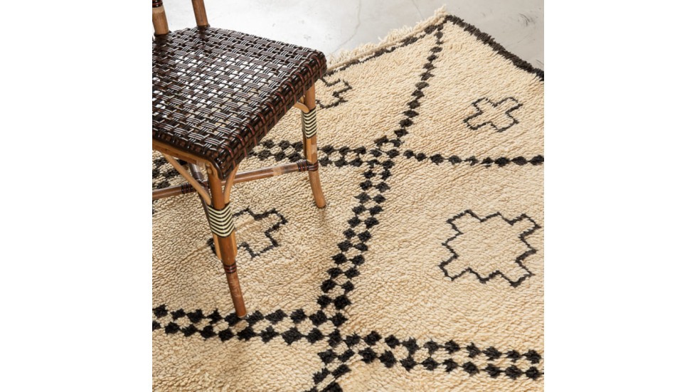 TAPIS BENI OUARAIN 100% LAINE NOUE MAIN - 195X320CM