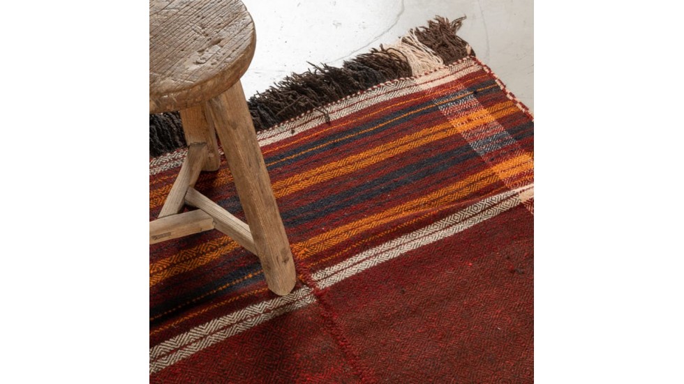 TAPIS AFGHAN 100% LAINE - 141X364CM