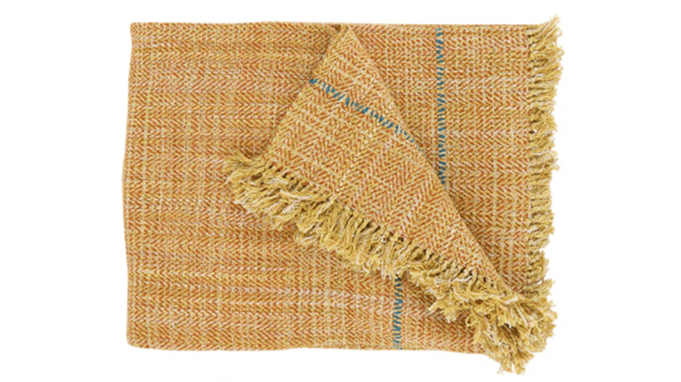 PLAID MANDHO 100% COTON - CURCUMA - 140X250CM