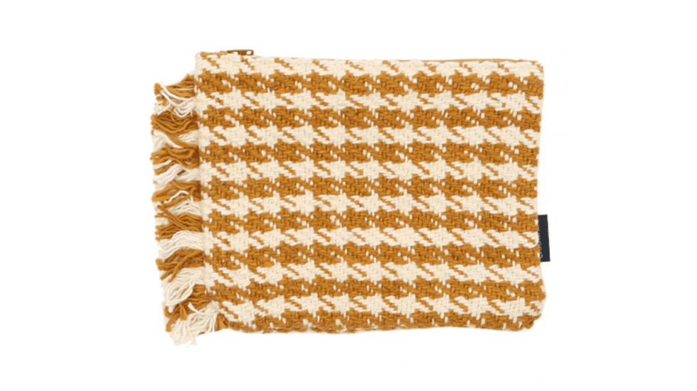 POCHETTE PIED DE POULE EN KHADI DE COTON - CURCUMA - PM