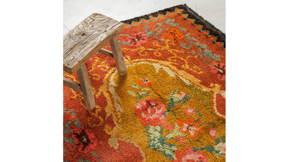 TAPIS KILIM MOLDAVE ANCIEN 100% LAINE NOUÉE MAIN - 127X187CM