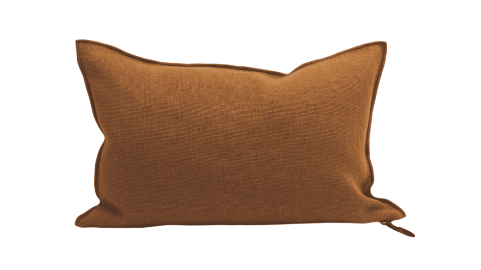 COUSSIN EN LIN VICE VERSA WABI SABI STONE WASHED - AMBRE - 2 DIMENSIONS