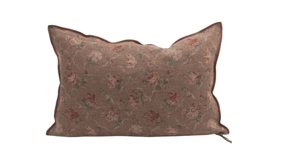COUSSIN EN LIN VICE VERSA WABI SABI JARDIN SECRET - BOIS DE ROSE - 2 DIMENSIONS