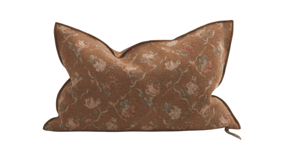 COUSSIN EN LIN VICE VERSA WABI SABI JARDIN SECRET - HAVANE - 2 DIMENSIONS