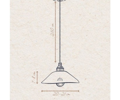 Suspension LISETTE, ø21cm x H8cm, GRES EMAILLE