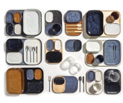 ASSIETTE RECTANGULAIRE MERCI N°1 XL-OCRE- 23x15 cm